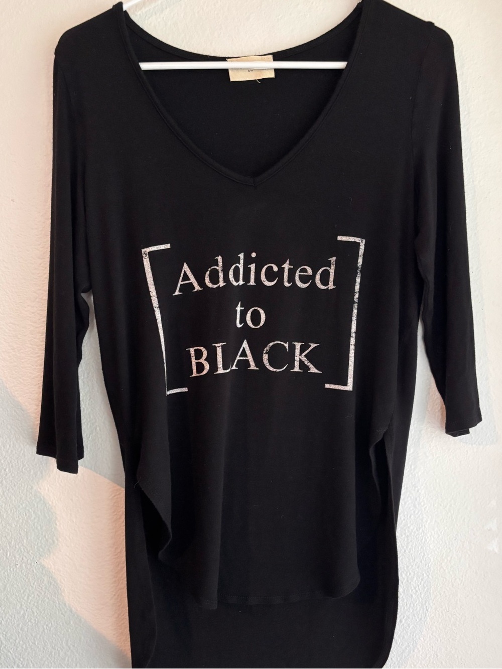 Addicted to Black V-Neck Women's Top - Black